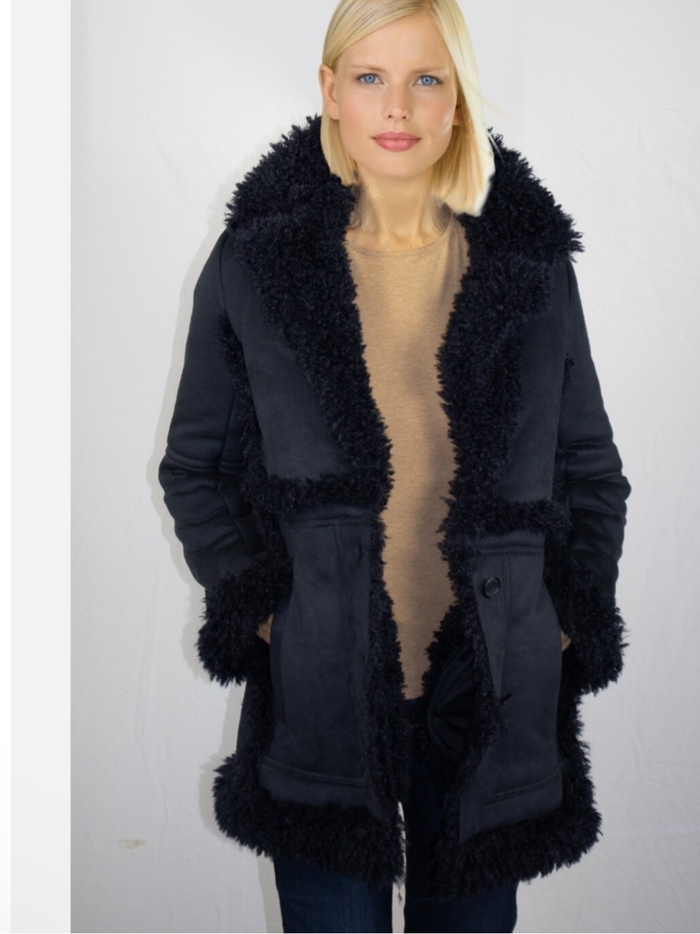 Zadig & Voltaire Festif Faux Shearling Coat NWT